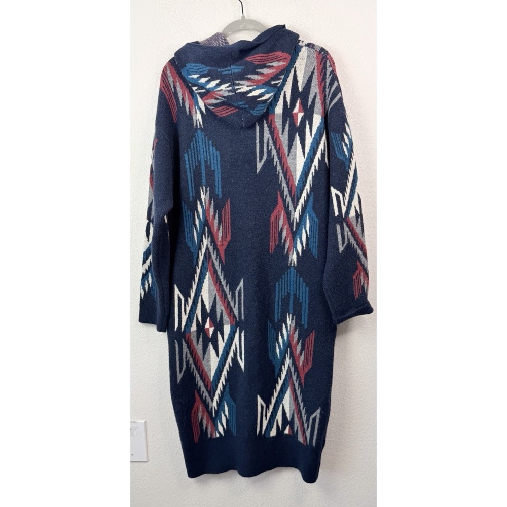 Ariat Chimayo Sweater Coat M Southwestern Aztec Hooded Duster Cardigan Western